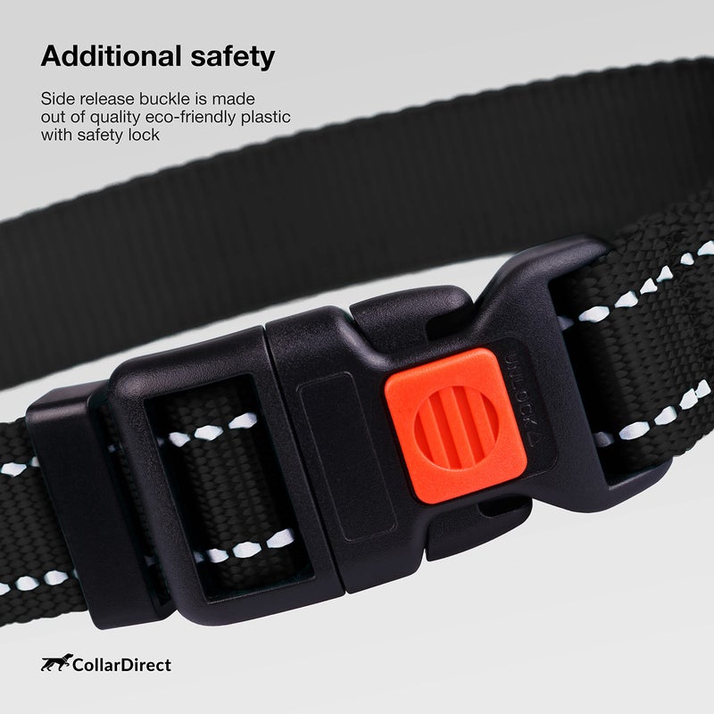 CollarDirect Reflective Dog Collar for a Small, Medium, Large Dog or Puppy with a Quick Release Buckle - Boy and Girl - Nylon Suitable for Swimming (12-16 Inch, Lime Green) - Image 4
